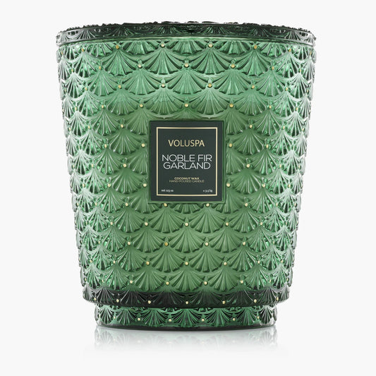Noble Fir Garland - 5 Wick Hearth Candle