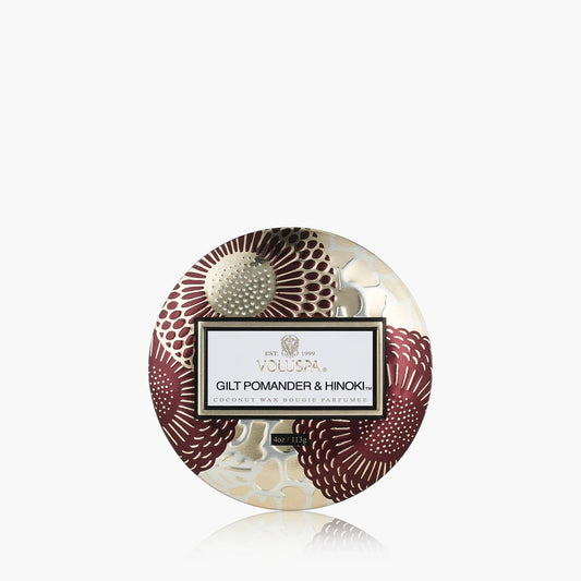 Gilt Pomander & Hinoki - Mini Tin Candle