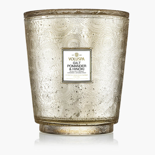 Gilt Pomander & Hinoki - 5 Wick Hearth Candle